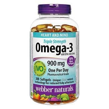 Webber Naturals 三倍高浓缩深海鱼油 Omega-3 (900mg / 200粒)