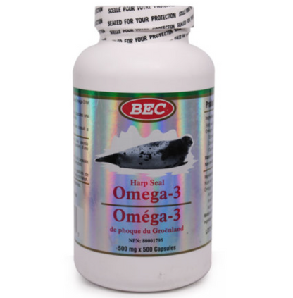 500粒加拿大直邮BEC海豹油胶囊欧米伽鱼油中老年进口营养品omega3