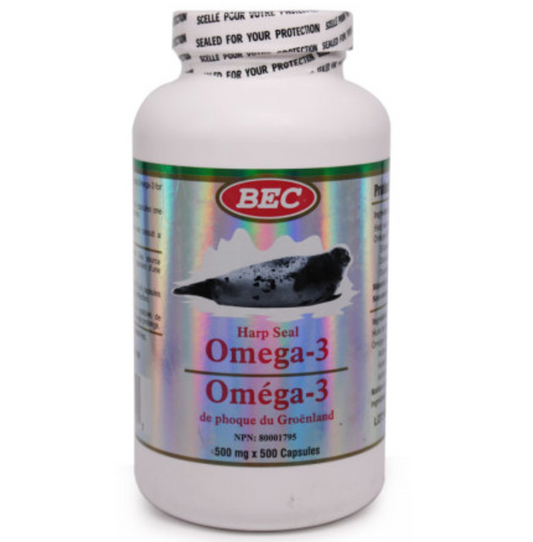 500粒加拿大直邮BEC海豹油胶囊欧米伽鱼油中老年进口营养品omega3